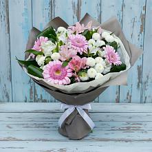 Букет цветов из:  Герберы, Альстромерии и Хризантемы #REPLACE_PRED# Знаменке