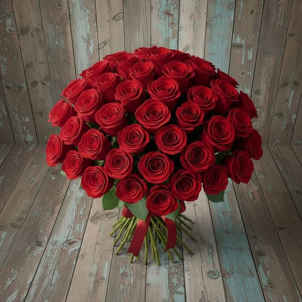 Букет 55 Красных роз Фридом в Знаменке