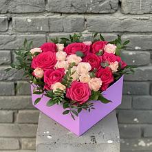 Цветочная композиция из Розы в коробке в Знаменке