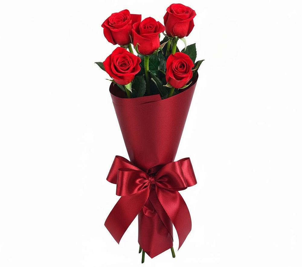 Букет 5 Красных роз Эдлесс Лав в Знаменке