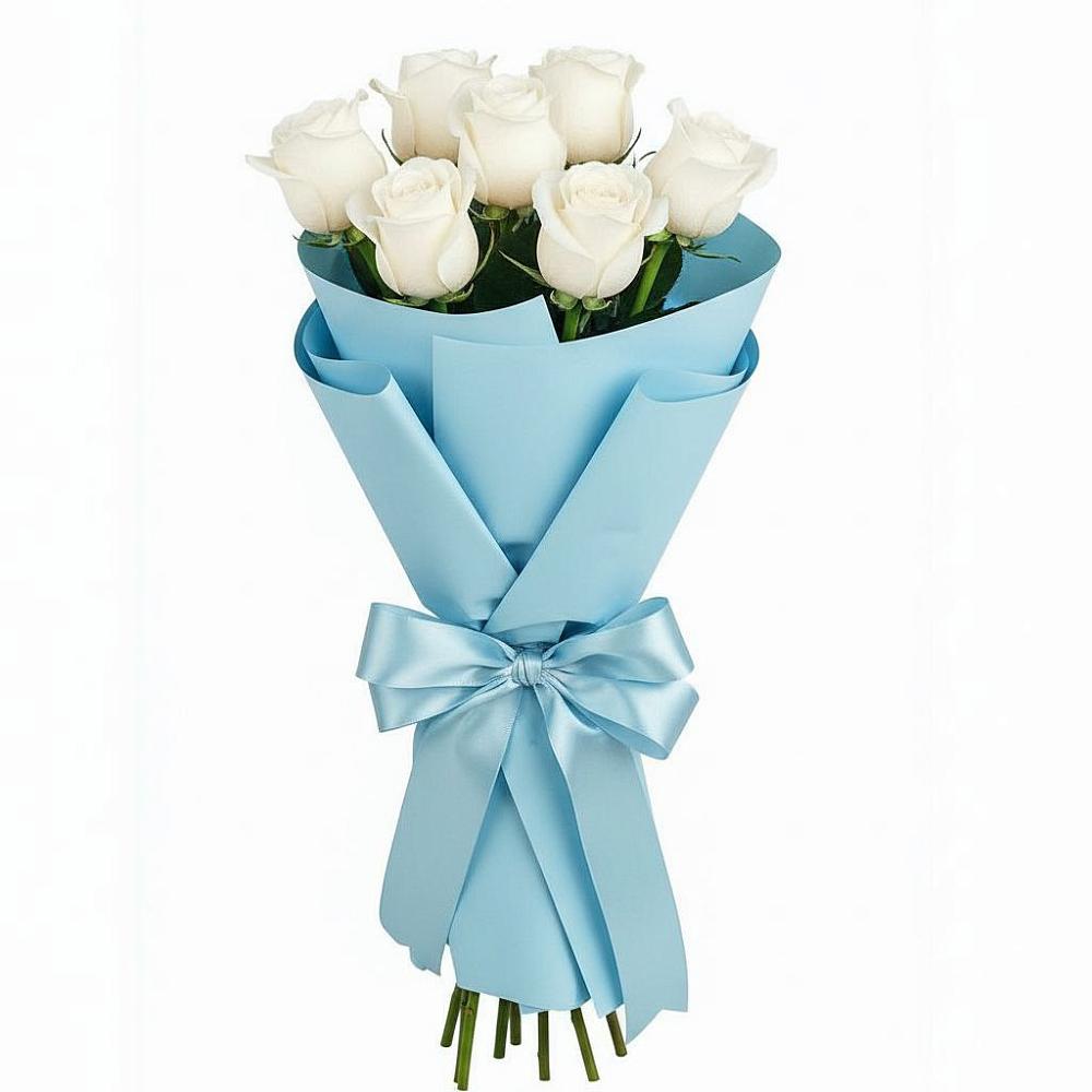 Букет 7 белых роз Проуд в Знаменке