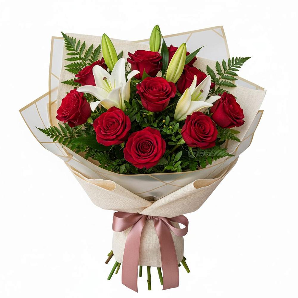 Букет цветов из: Лилии и Розы в Знаменке