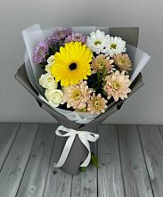 Букет цветов из:  Розы, Герберы и Хризантемы #REPLACE_PRED# Знаменке