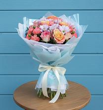 Букет цветов из:  Хризантемы и Розы в Знаменке